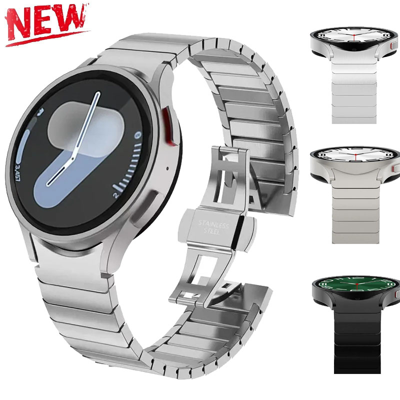 Luxury Titanium color Band for Watch 6 4Classic 47mm 43mm 7 6 5 4 40mm 44mm Metal Stainless Steel Bracelet Strap