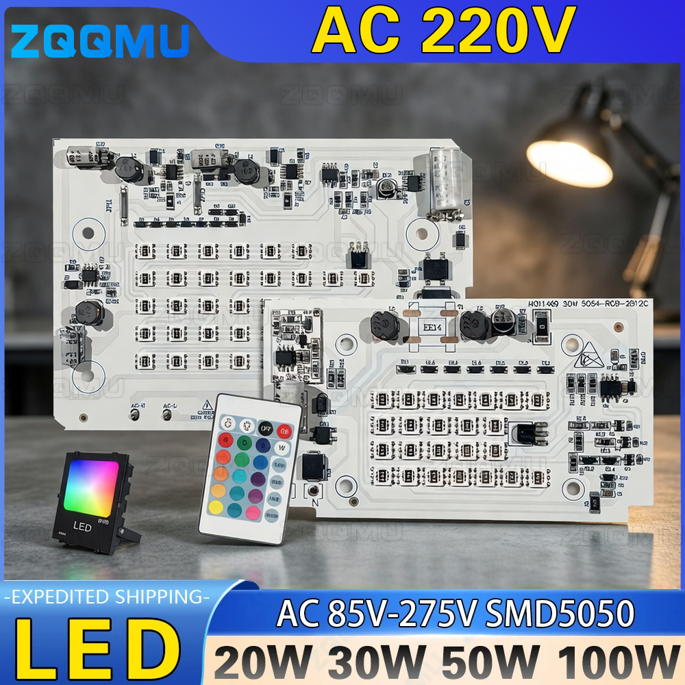 20W 30W 50W 100W LED Chip for Flood Light SMD 5050 Outdoor Spotlight RGB Beads AC 220V Street Lamp High Power DIY Module