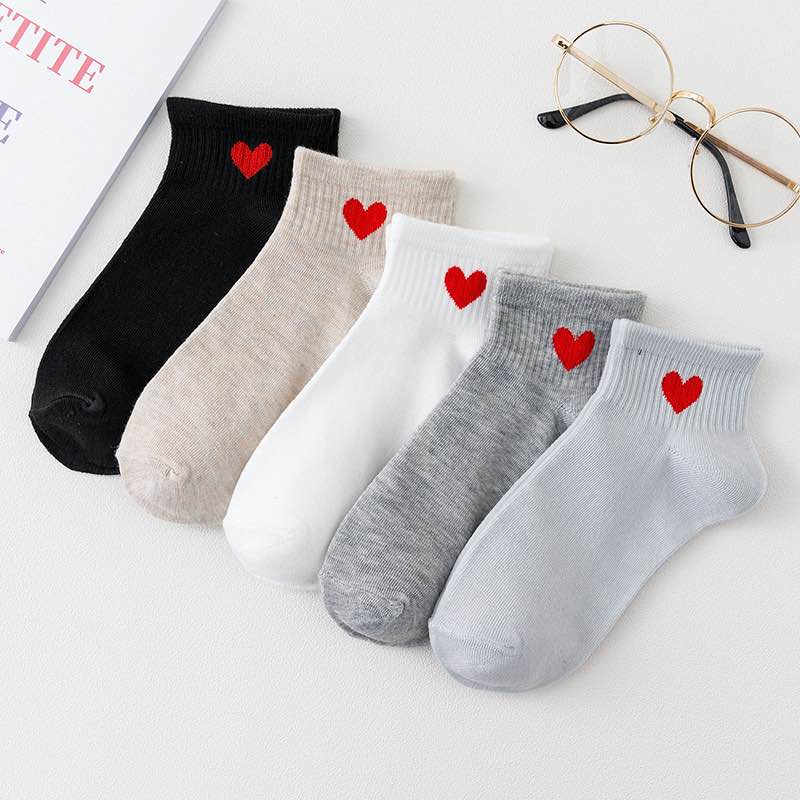 Best Seller Alert! Soft cotton socks with a cute heart design-perfect for daily wear.
