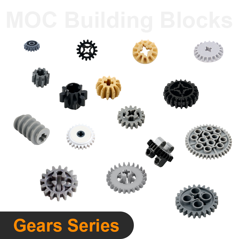 MOC Gear Building Blocks Technical Parts Worm Rack Differentials Connector Compatible Bricks 6589 32270 3647 10928 4019 65414