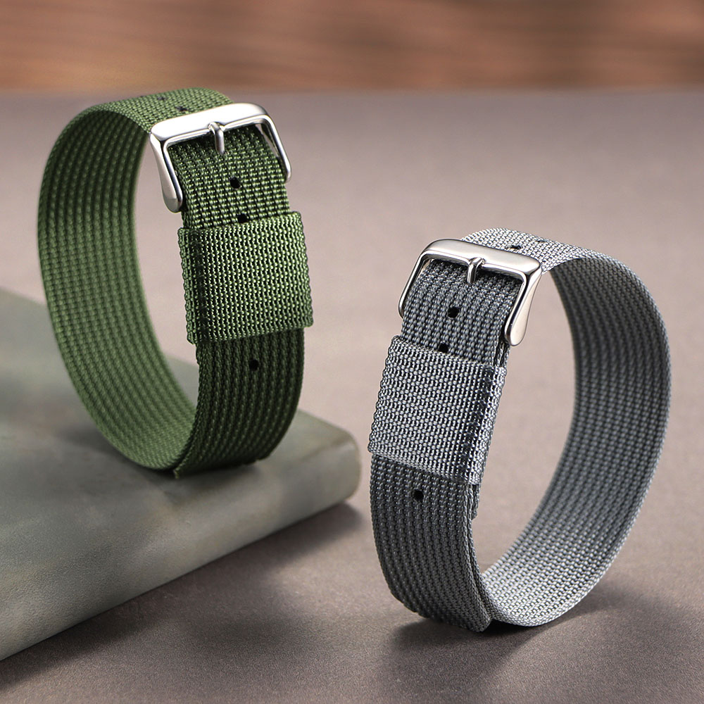 20MM Ribbed Nylon Watchband for for Men Women Universal Replace Accessories Sport Loop Watch Strap