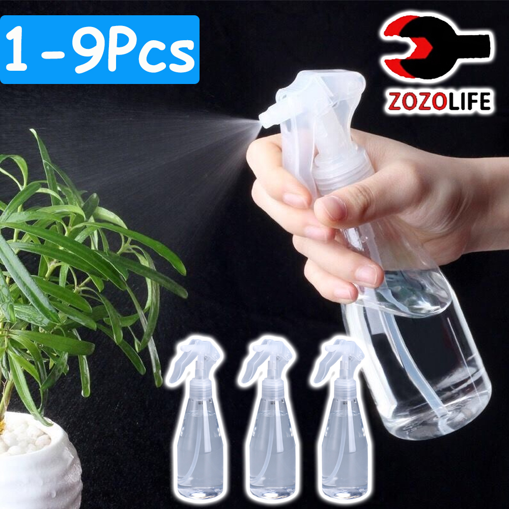 1-9 Pcs Top Refillable Trigger Sprayer 200ml Plastic Bottle Clear Empty Spray Bottles Atomizer Gardening Kitchen Hair Care