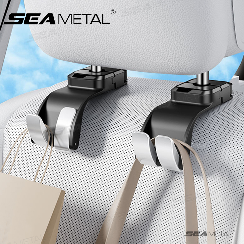 SEAMETAL Car Headrest Hook 25KG Large Load-Bearing Car Rear Seat Hanging Hook Foldable Design Universal Stable Seat Back Hanger