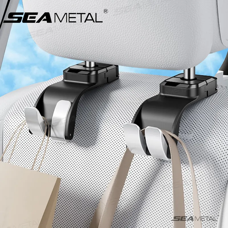 SEAMETAL Car Headrest Hook 25KG Large Load-Bearing Car Rear Seat Hanging Hook Foldable Design Universal Stable Seat Back Hanger