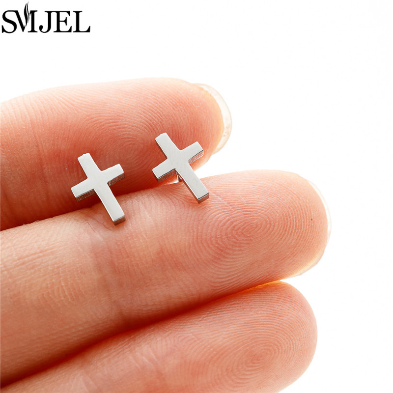 Minimalist Punk Cross Stainless Steel Earrings for Men Women Fashion Geometric Stud Earring Girls Party Jewelry Pendientes Mujer pen gpt