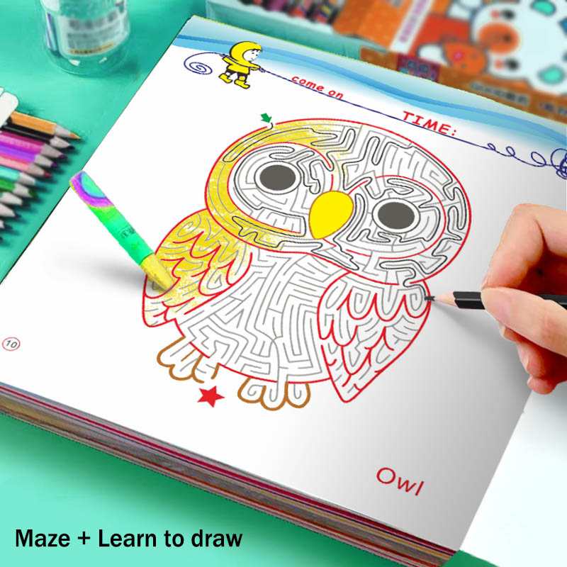 Labyrinth Coloring Book, Children Learn to Draw, Doodle and Color, Fun Maze Games, Improve Concentration and Observation, Suitable for Children