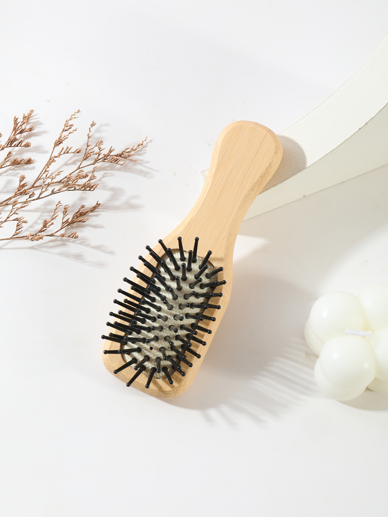 Bamboo and wood hair brush, portable mini air cushion comb, massage comb, anti-static, special for real hair