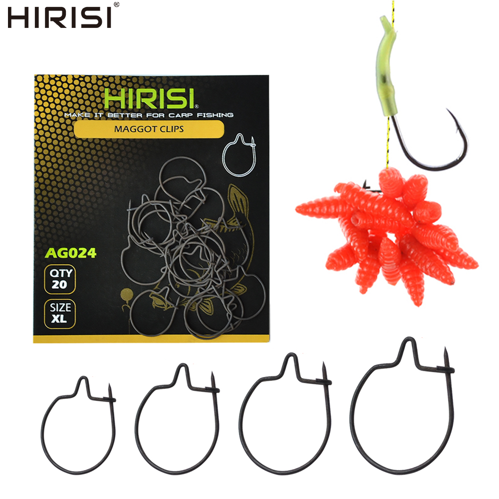 Hirisi 20Pcs Maggot Clips for Carp Fishing Secure Bait Hold Carp Fishing Durable to Use Tackle Accessories Carp Bait AG023