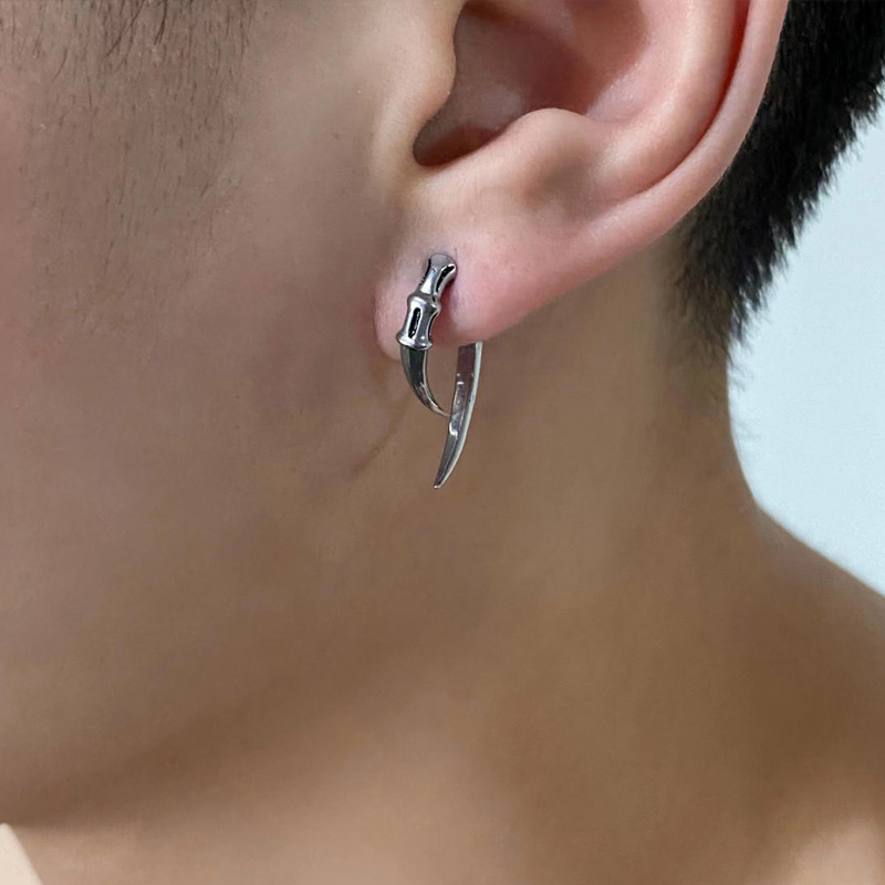 New In Fashion Vintage Hip Hop Punk Silver Color Gothic Claw Ear Stud Piercing Earrings For Women Men Y2K Jewelry Accessories