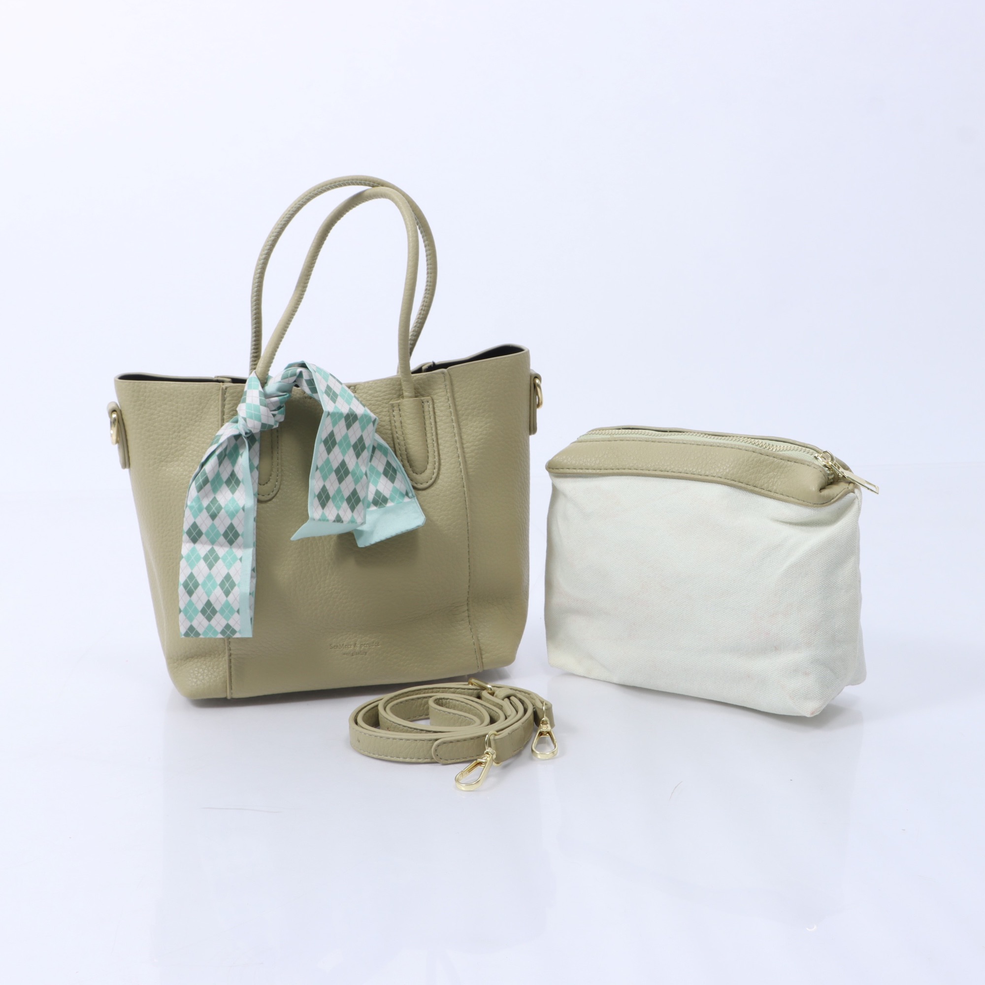 Ladies Mint Green Side/ Hand Carry Bag With Inner Purse