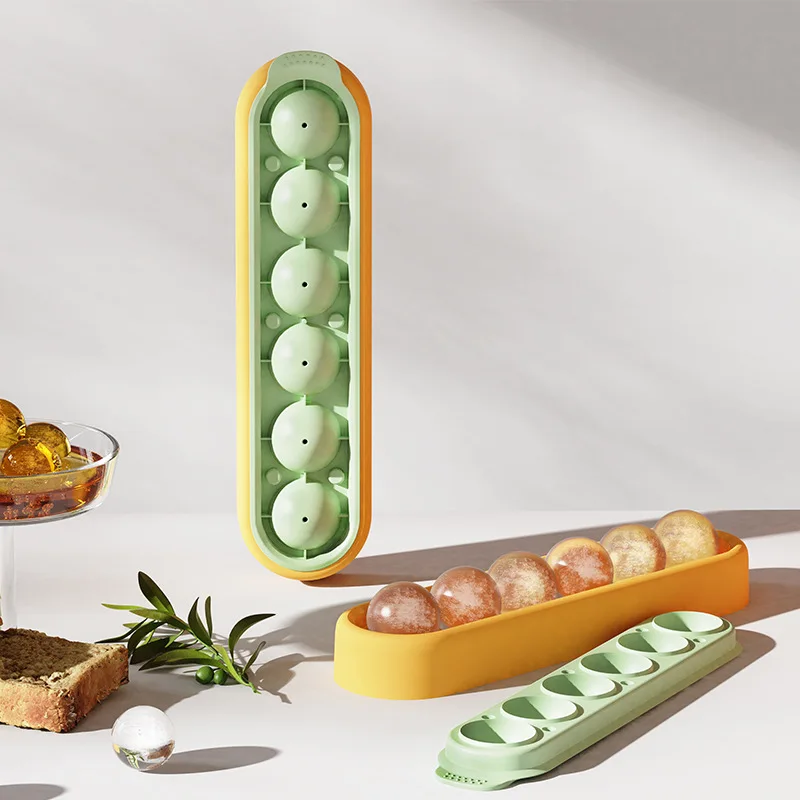 2024 New Ice Cube Tray Food Grade Silicone Ice Grid Mold Household with Lid Candy Bar Kitchen Gadgets in Summer Ice Cube Mold