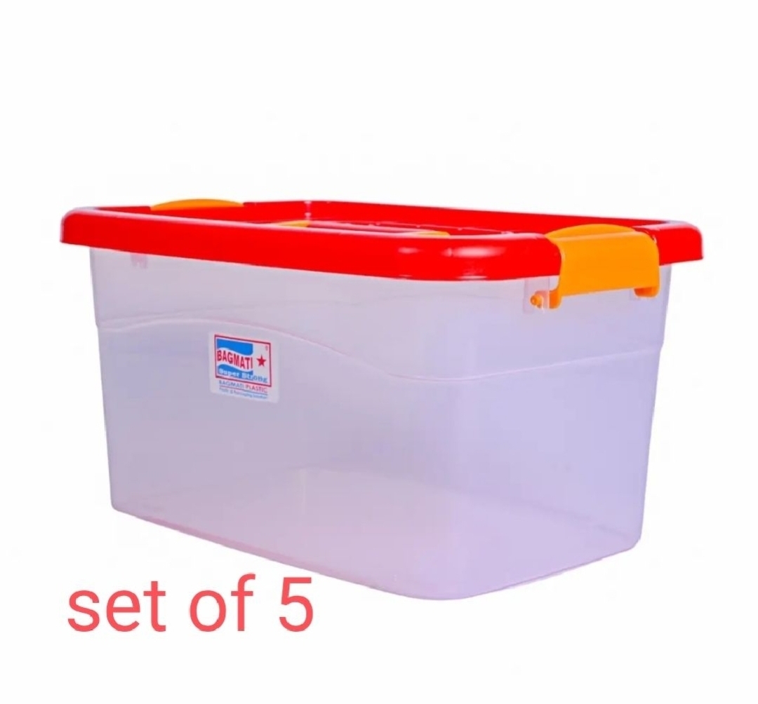5 Piecs Plastic Multipurpose Storage Container Box With Lock /Smart Box
