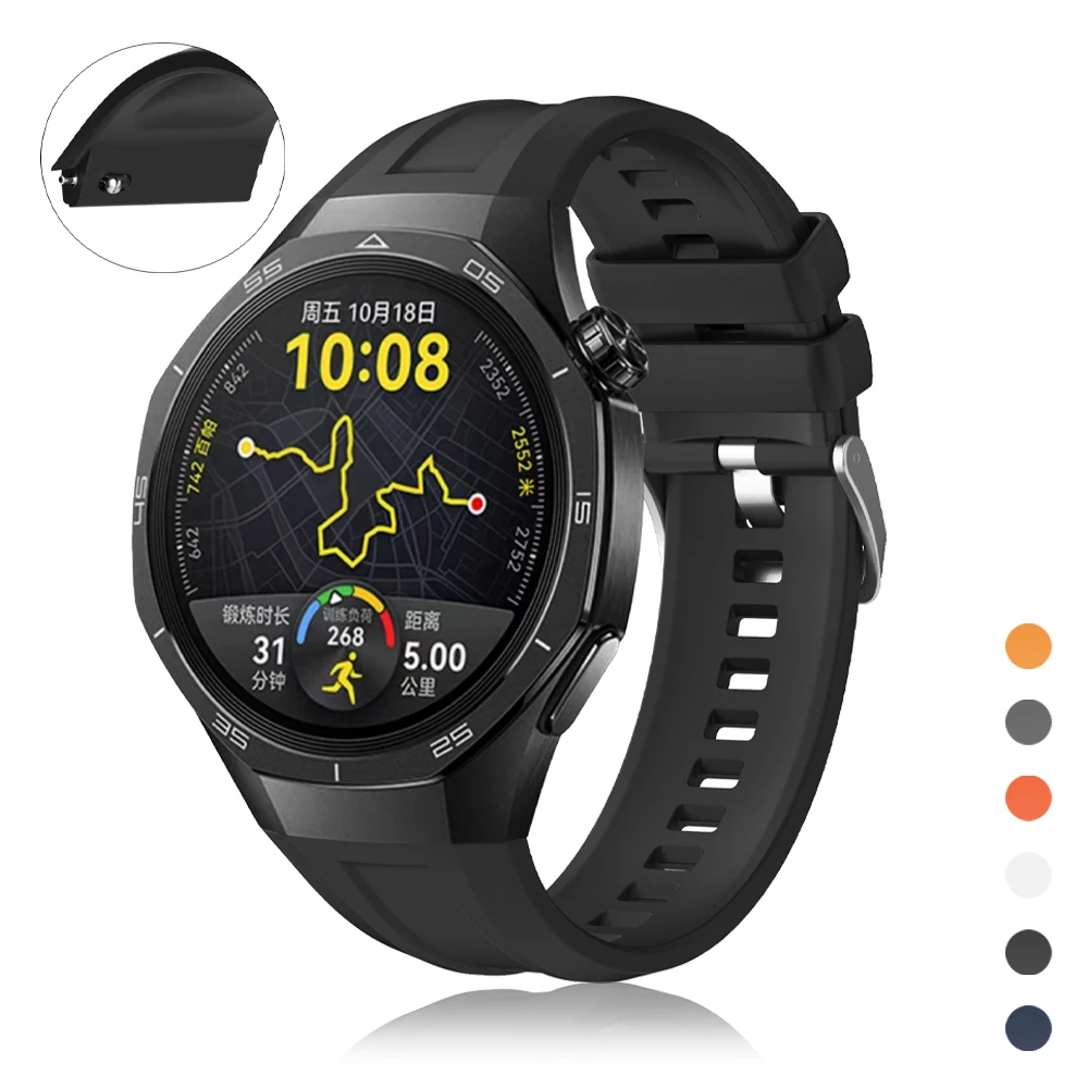 Original Strap For HUAWEI WATCH GT 5 Pro 46mm Sports Silicone Band Replace Watchband GT5 Pro No Gap Bracelets Watch Accessories