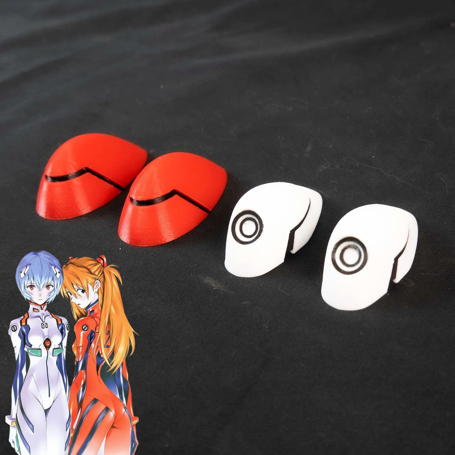1 Pair Asuka Langley Soryu Red Hair Clips Ayanami Rei Headwear Anime EVA Cosplay Resin Hairpins Headdresses Party Carnival Props