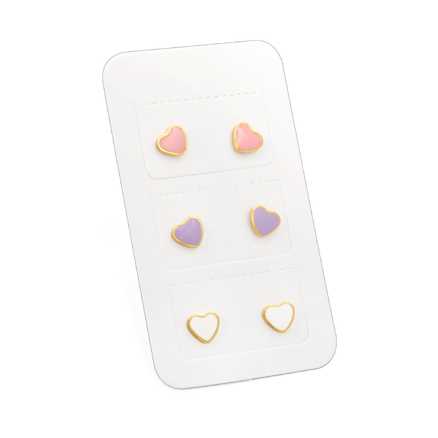 3 Pairs of Fashion Heart-Shaped Oil Drop Earrings, Stainless Steel Creative Jewelry for Girls Sweet Cute and Elegant Accessories
