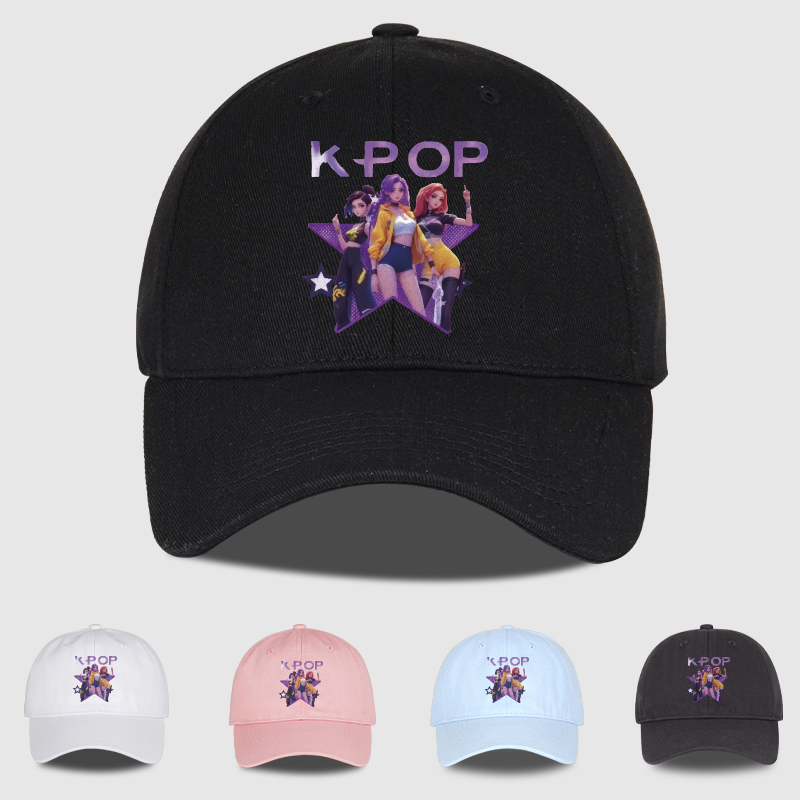 Cartoon Girl Group Star Print Soft-Peak Baseball Cap - Unisex Casual Retro Adjustable Dad Cap - Y2K Sun Hat
