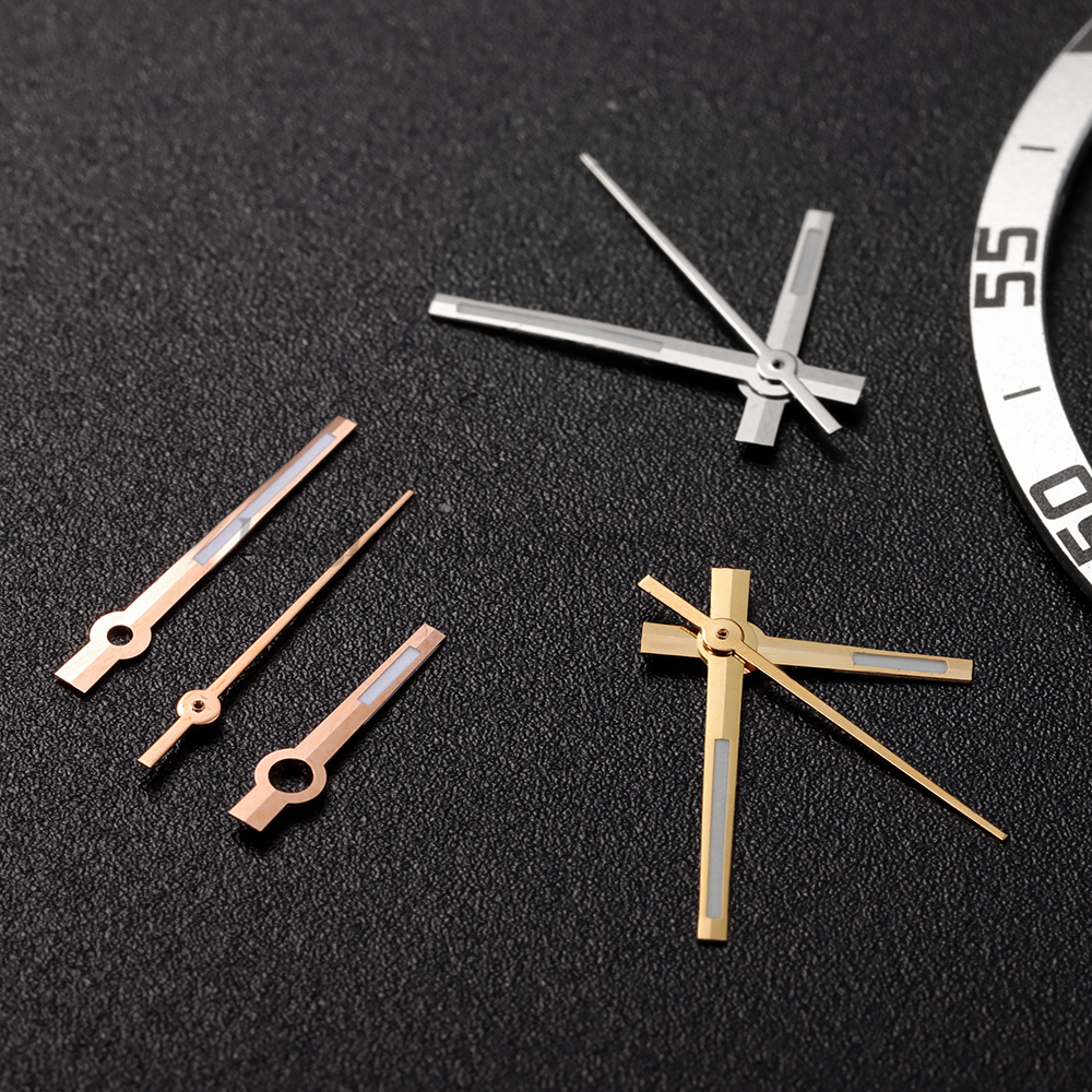 NH35 Hands Rose Gold Silver Gold Watch Hands Green Luminous For NH35/NH36/4R/7S Movement Watches Pointers