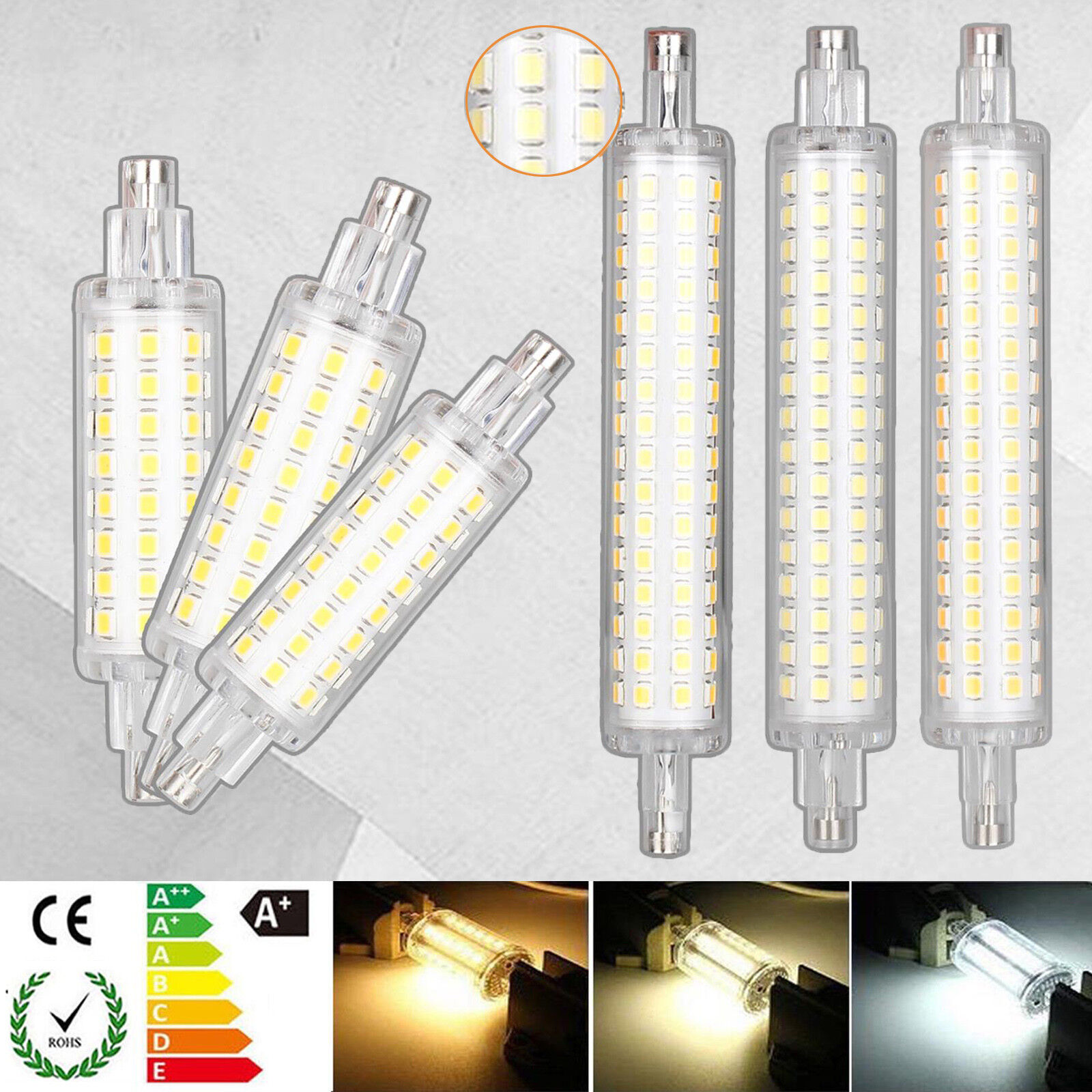Double Ended R7S LED 118mm Tube Bulb 78mm Floodlight AC220V High Power 12W 16W Working Light Garage Landscape Lighting
