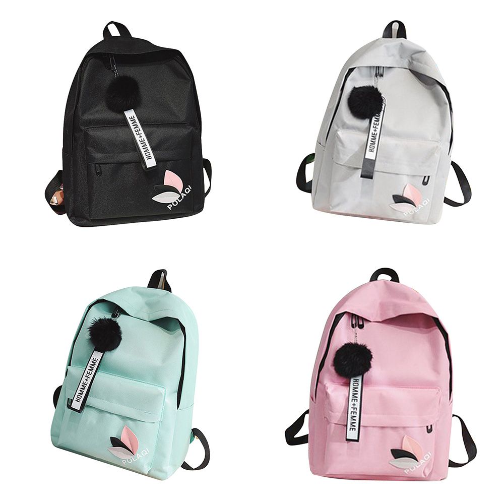 Travel Student Portable Zipper Rucksack Knapsack Printed Leaves Backpack Student Schoolbag
