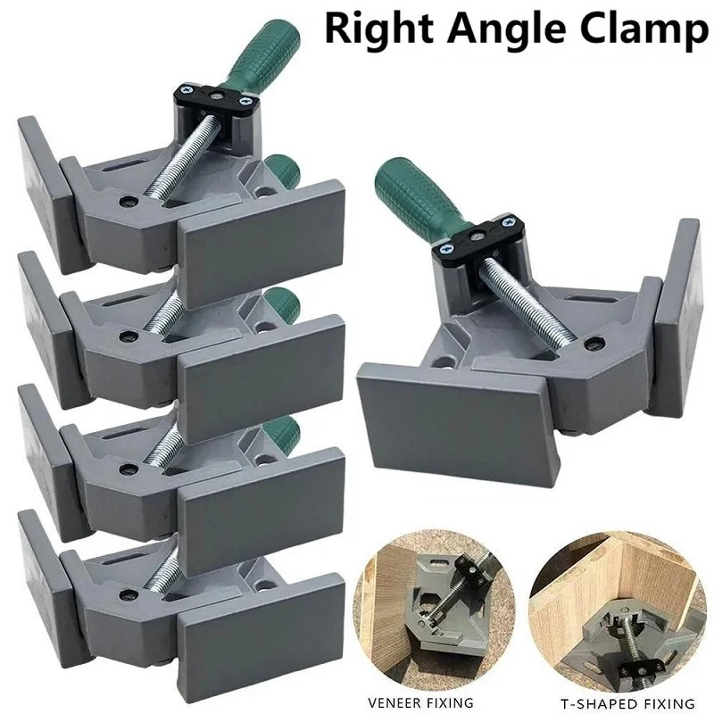 1pc Aluminum Alloy Wood Working Jigs Single Handle Right Angle Clip Adjustable Swing Jaw for Welding Woodworking Photo Frame