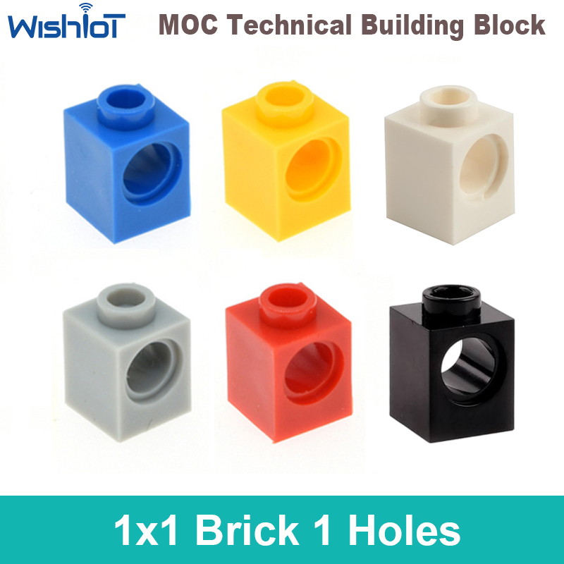 MOC Technical Parts 3700 1x2 Brick 1 Hole high-tech Building Block Suitable For All Brands Small Particles Toy