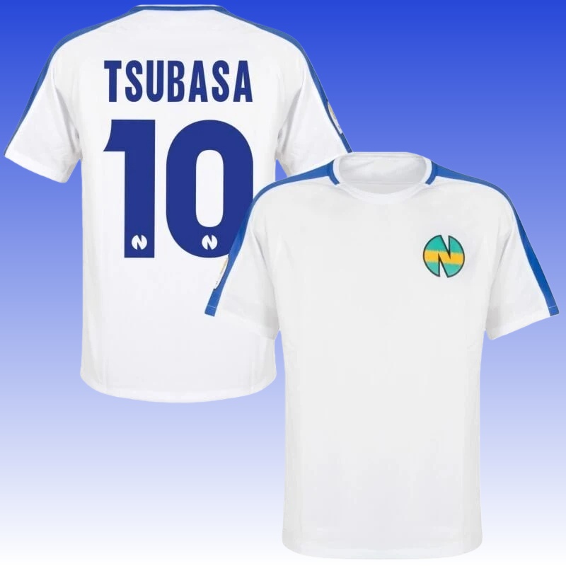 2026 New Bandai Japanese Anime Captain Tsubasa Nankatsu Middle School 10 Soccer Jersey 2025 White Blue Anime Sportswear