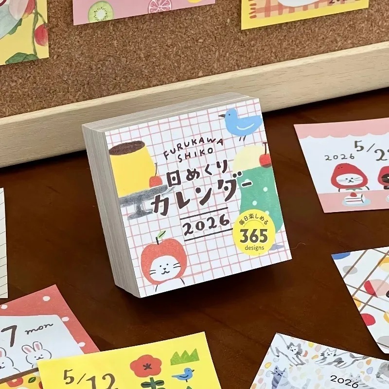 2026 Japanese Style Mini Tearable Calendar Cute A Daily Illustrated Notebook 365 Day Tear Off Plan Paper Office&School Supplies ja 3