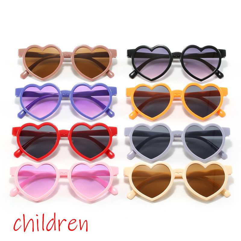 1/3/6PCS Love themed children's glasses for babies, cute sunscreen and UV protection, heart-shaped male and female children's