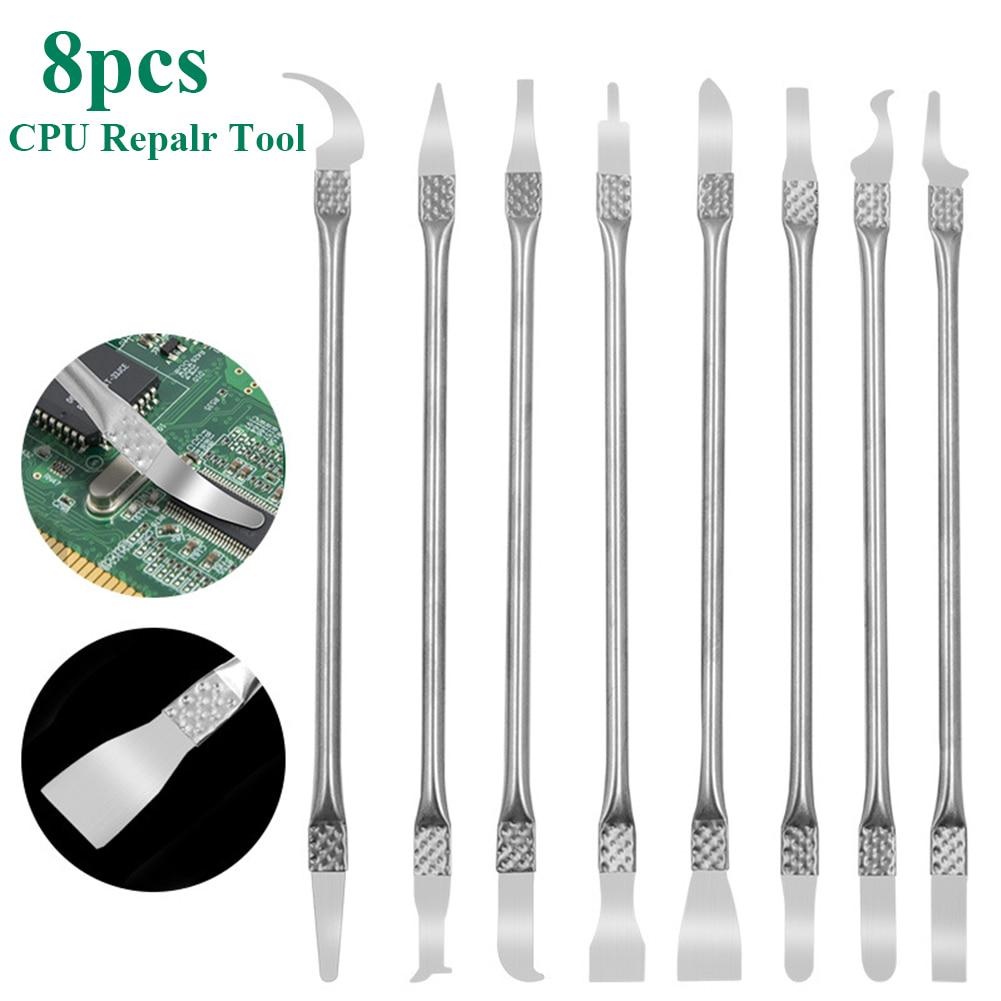 8Pcs Ultra Thin IC Chip CPU Blade Knife Motherboard Maintenance UV Glue Cleaner Remover Phone Disassemble Repair Tools