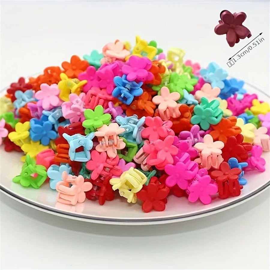 50PCS Fashionable Cute Children Hair Grab Clip Female Side Clip Cute Princess Hair Card Jewelry Head Flower Mini Small Hair Clip