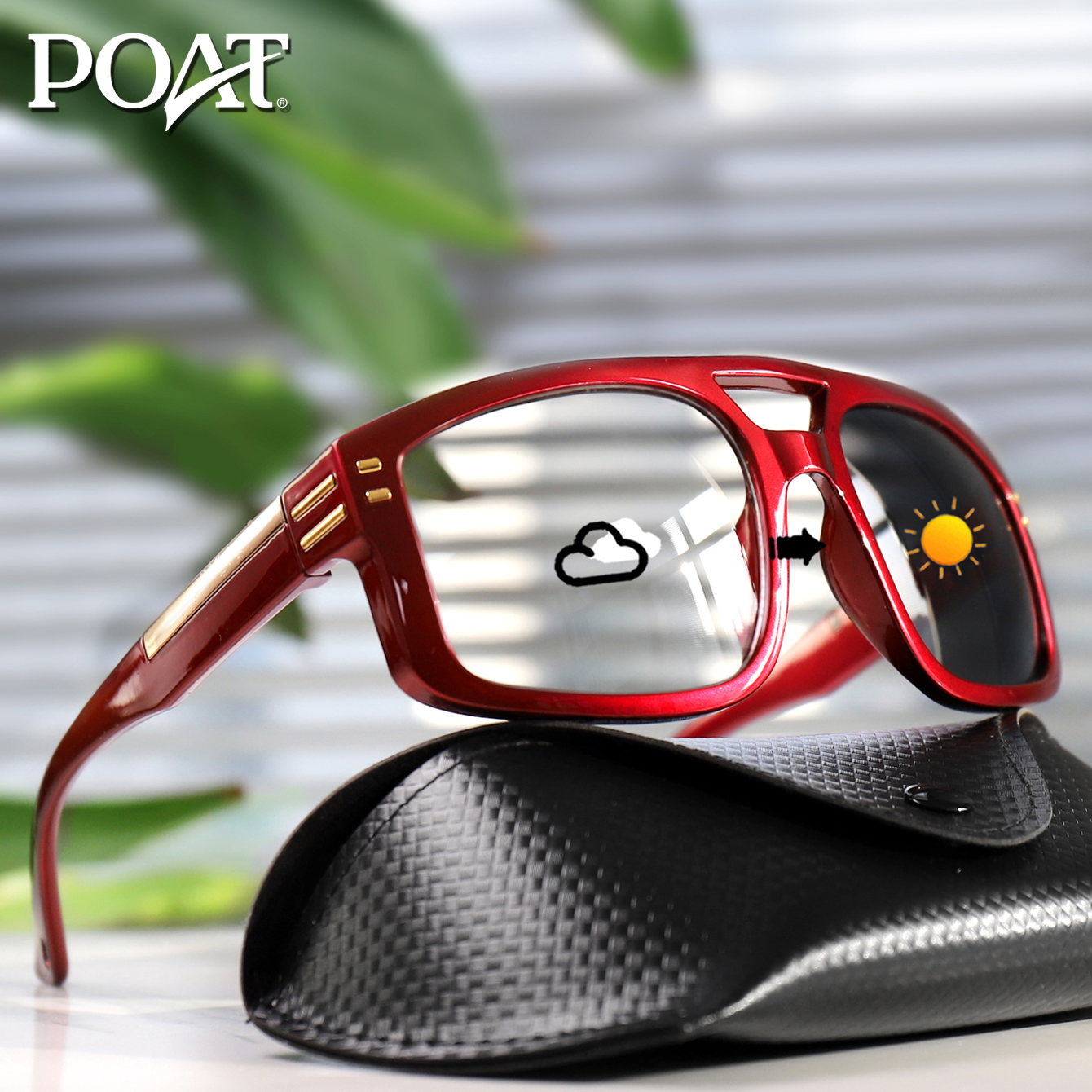 Photochromic Sunglasses Unisex Outdoor Sports Square Goggles for Cycling Fishing Driving Golf Travel Beach Casual Driving