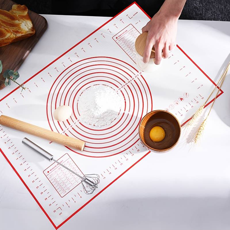 Silicone Pastry Mat with Measurements, 16x24Inch Large Non Stick Non Slip Baking Mat for Rolling Dough, Pizza Pie Crust Fondant