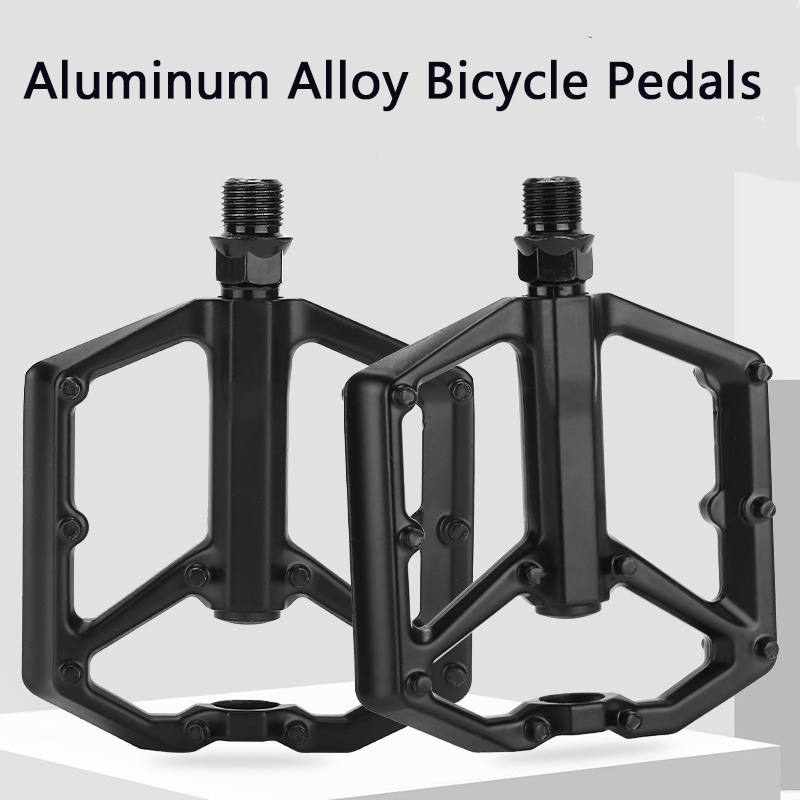 1Pair Bicycle Aluminum Pedals Road and Mountain Bikes Flat Pedals Bearing Durable Lightweight Multipurpose Bicycle Accessories