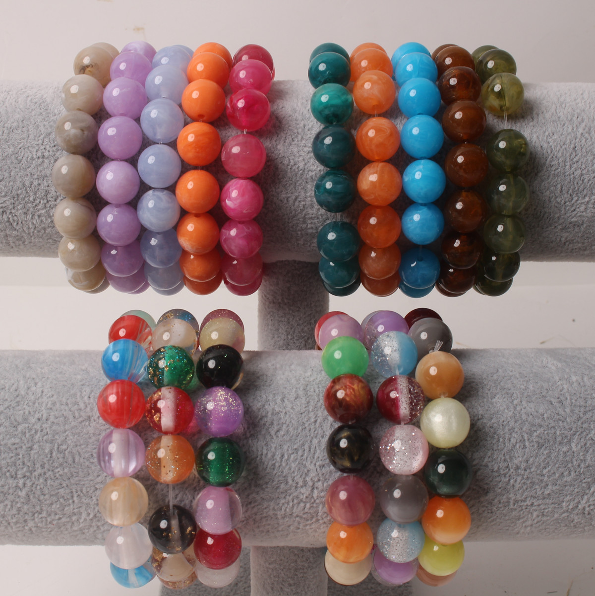 Colorful Natural Stone Round Beaded Elastic Bracelets for Women New Design Big Circle Handmade Bracelet Retro Jewelry