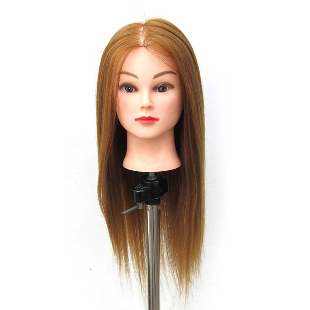 Female Mannequin Head Doll for Hairdresser Training, Long Hair Synthetic Styling Head for Braiding and Hairstyling Practice