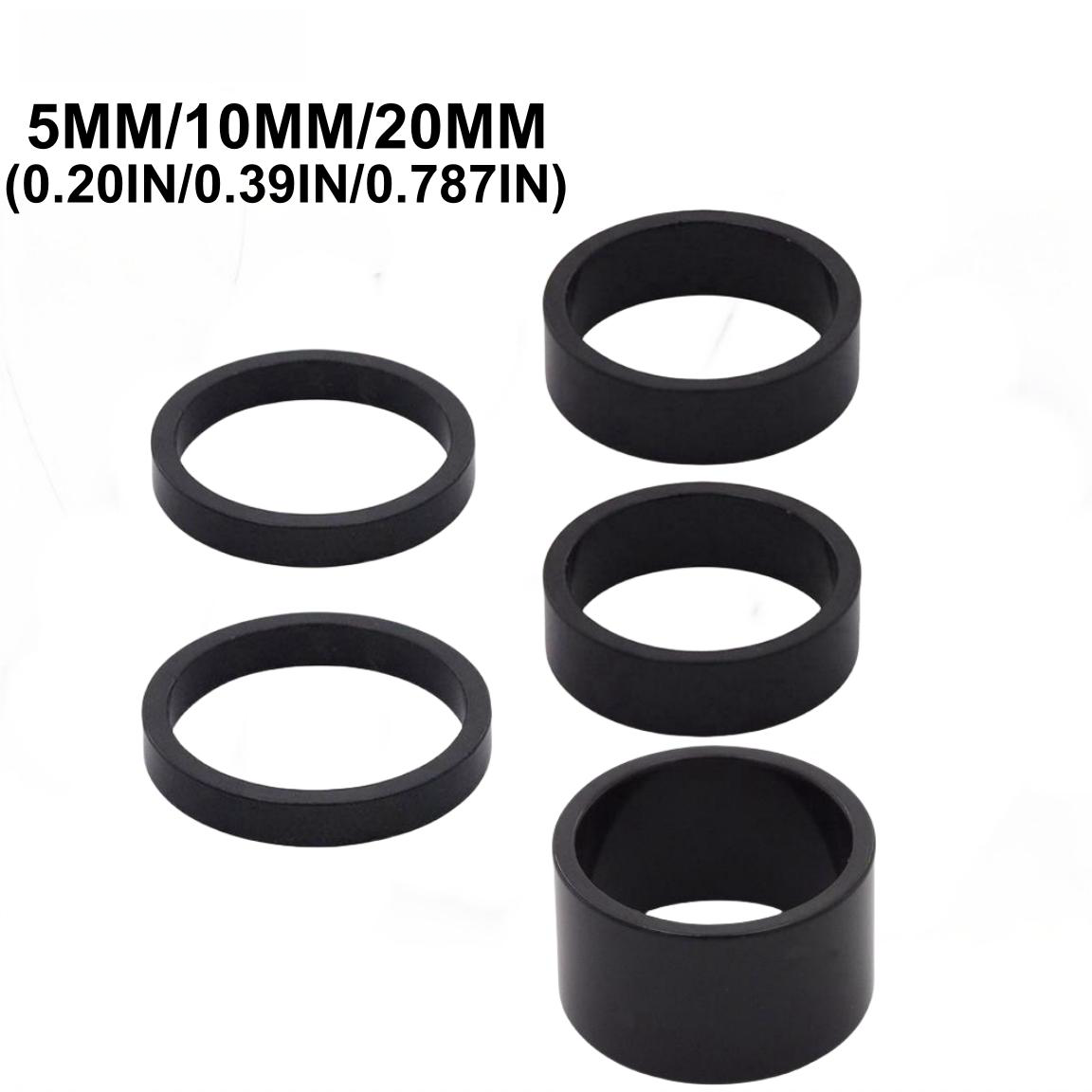 5PCS Aluminum Alloy Bicycle Headset & Handlebar Stem Spacers Set of 5MM,10MM,20MM Fit 1 1/8"