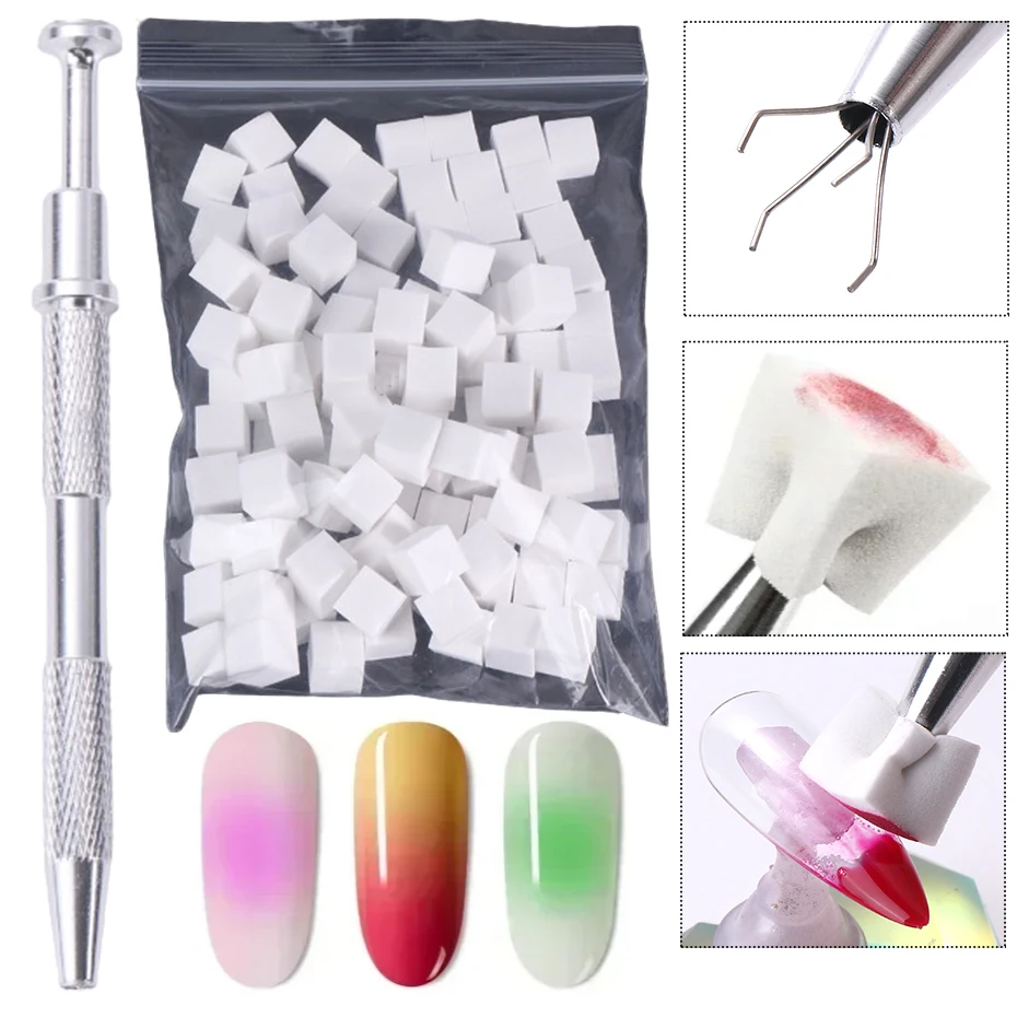 Nail Art Sponge Soft Sponges Gradient Nail Art Stamper Tools Color Fade Manicure DIY Creative Nail Sponge Gripper Tool