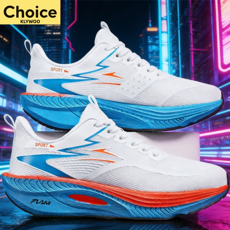 Running Shoes Men Marathon Sports Carbon Board Air Cushion Breathable Lightweight Men's Comfortable Athletic Nonskid Sneakers