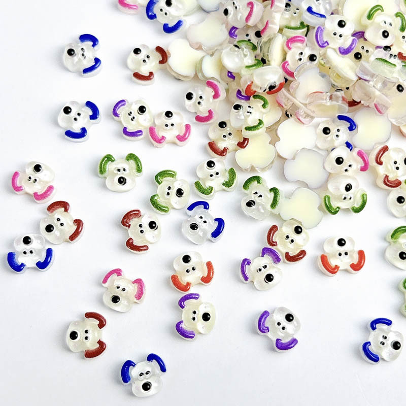 20pcs Kawaii Nail Charms Bulk 3D Cute Mini Animal Dog Nail Art Accessories Summer Flatback Resin Rhinestones Nail Decorations
