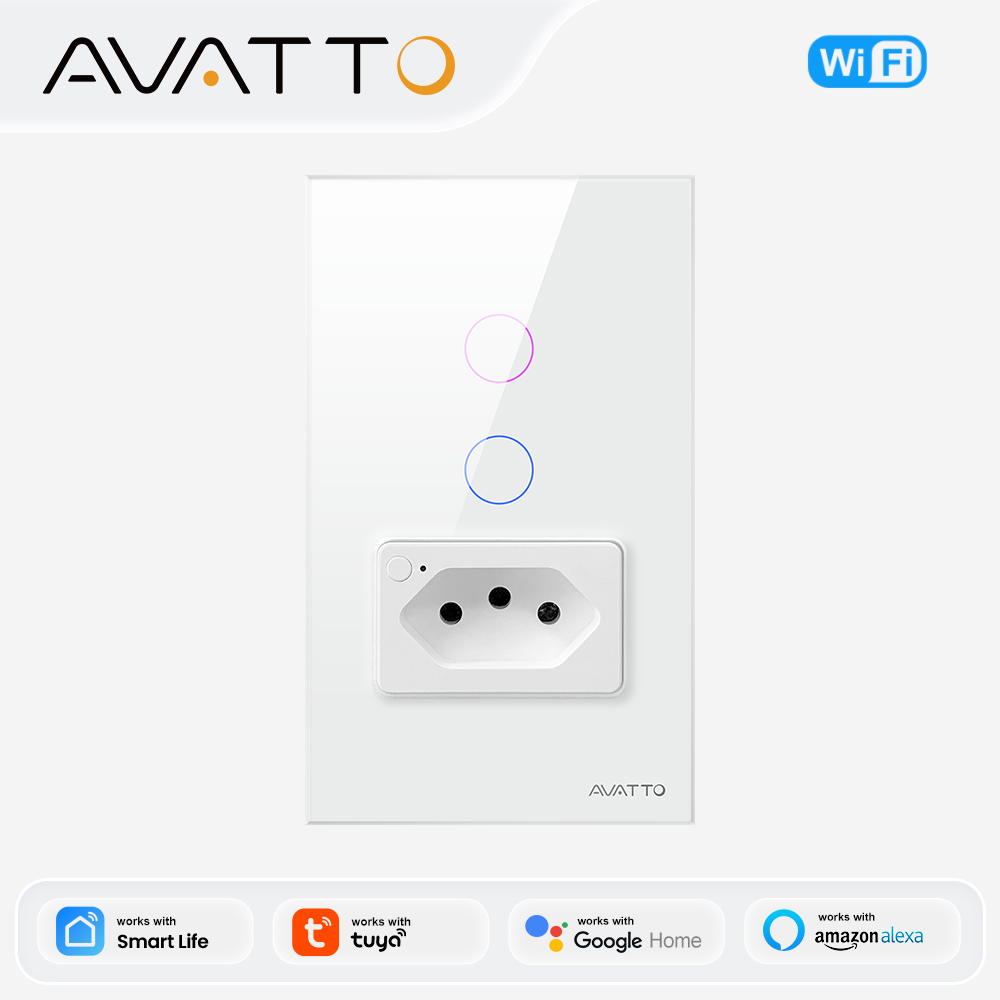 AVATTO 1/2/3/4 Gang ZigBee Smart Light Switch Wireless Wall Touch Grooved Button Switch Remote Support Tuya,Alexa, Home
