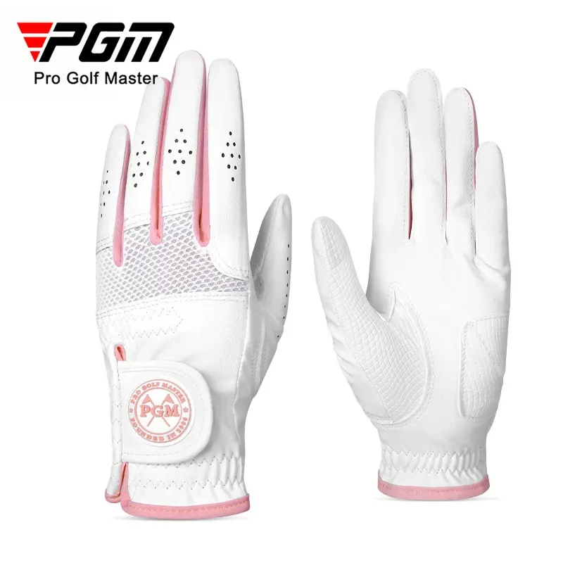 PGM Women Golf Gloves 1 pair Made of Microfiber Fabric Breathable Wear-resistant Anti Slip Soft Color Matching ST031/ST034