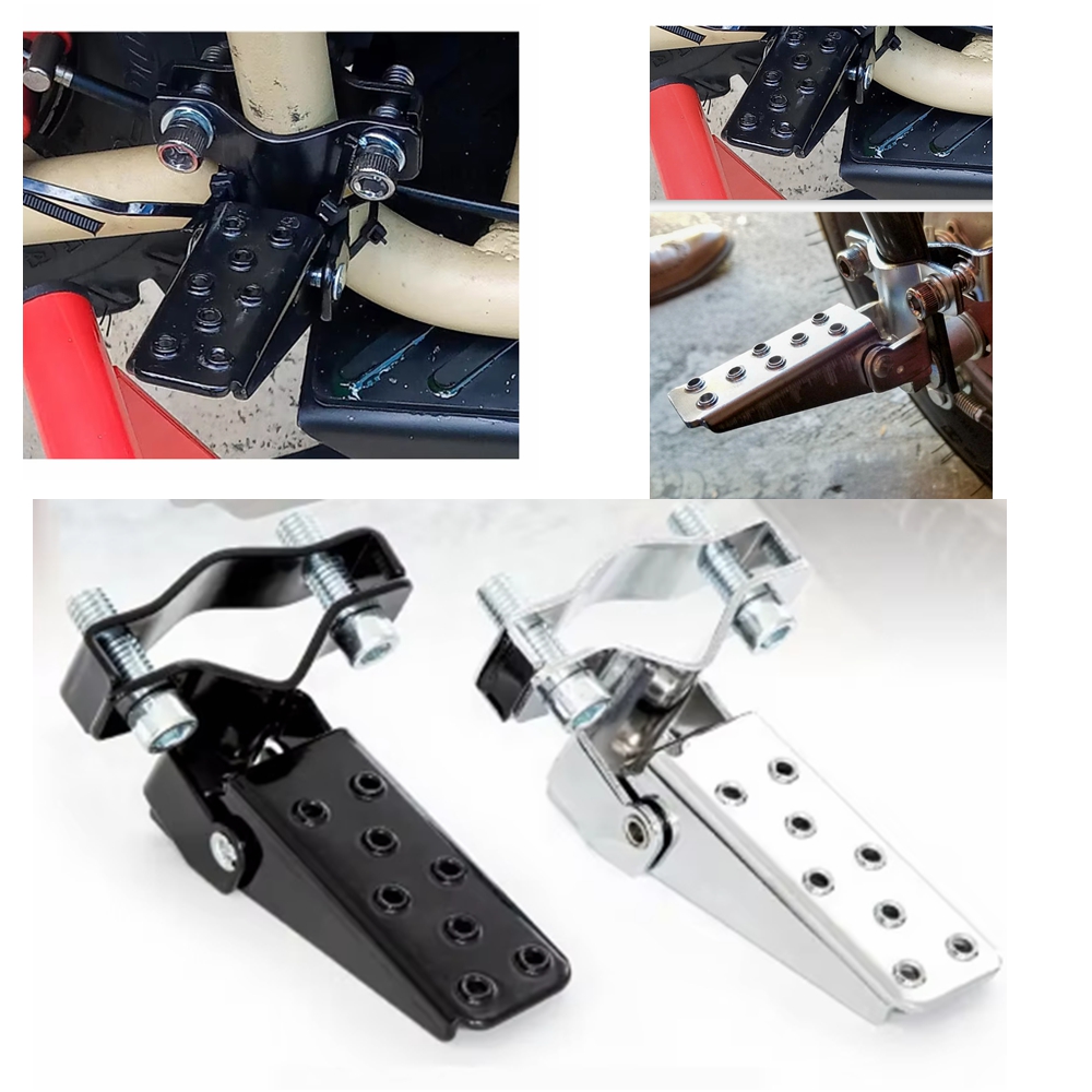 1 Pair Retro Motorcycle Foldable Foot Pegs Shock-absorbing Pedals Modified Parts Compatible For Honda Acesssories