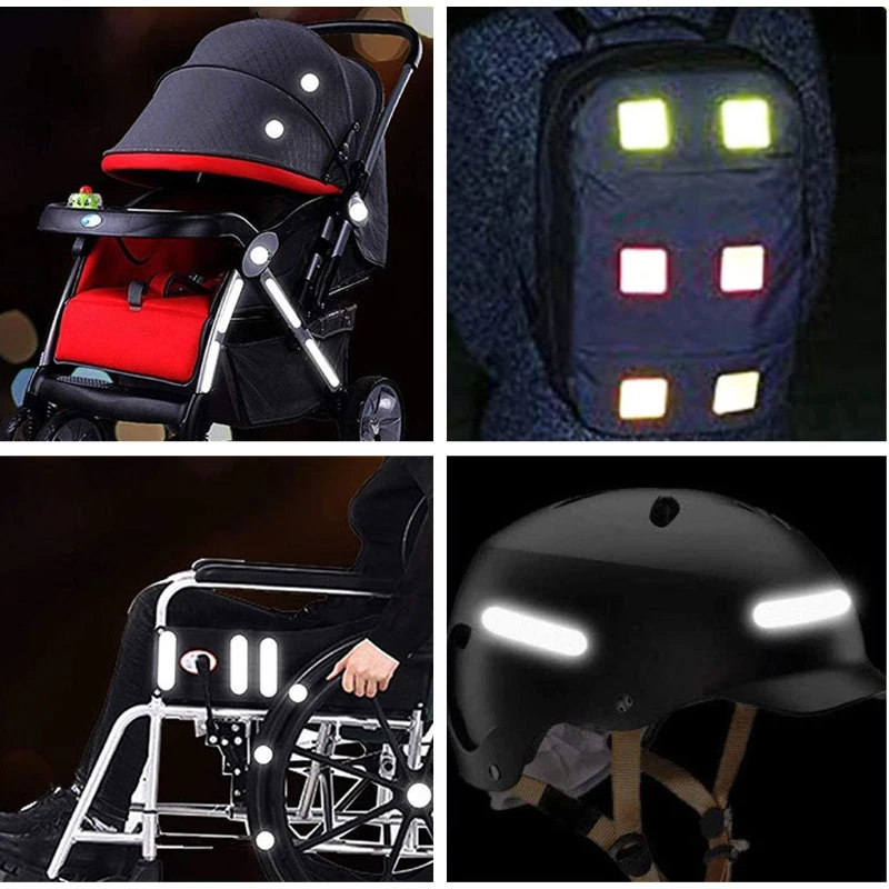 10PCS Baby Stroller Anti-collision Reflective Patch Bicycle Night Light Patch Safety Warning Patch Multiple Uses