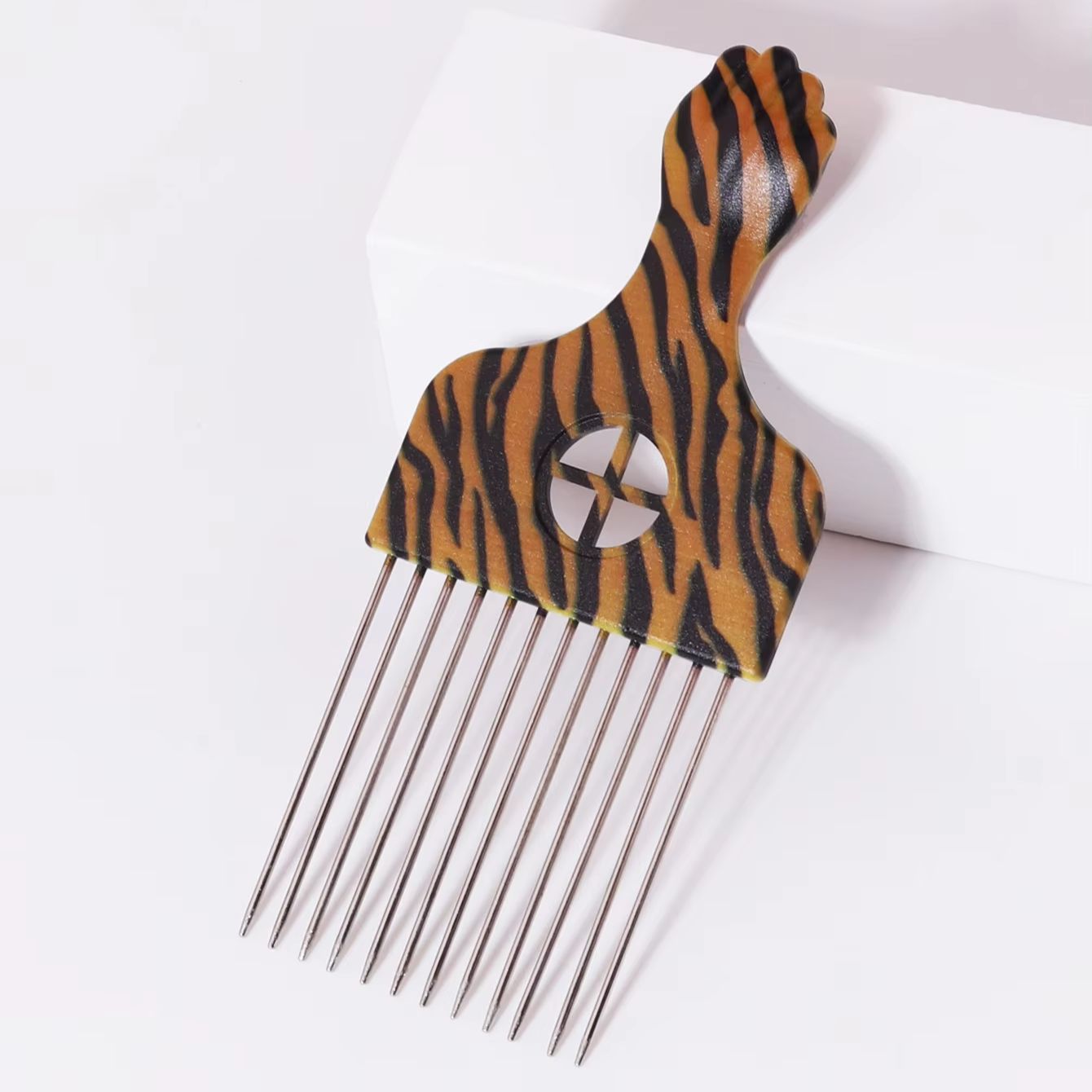 anti-static stainless steel African comb suitable for thick damp and curly hair salon styling tools Special for real hair