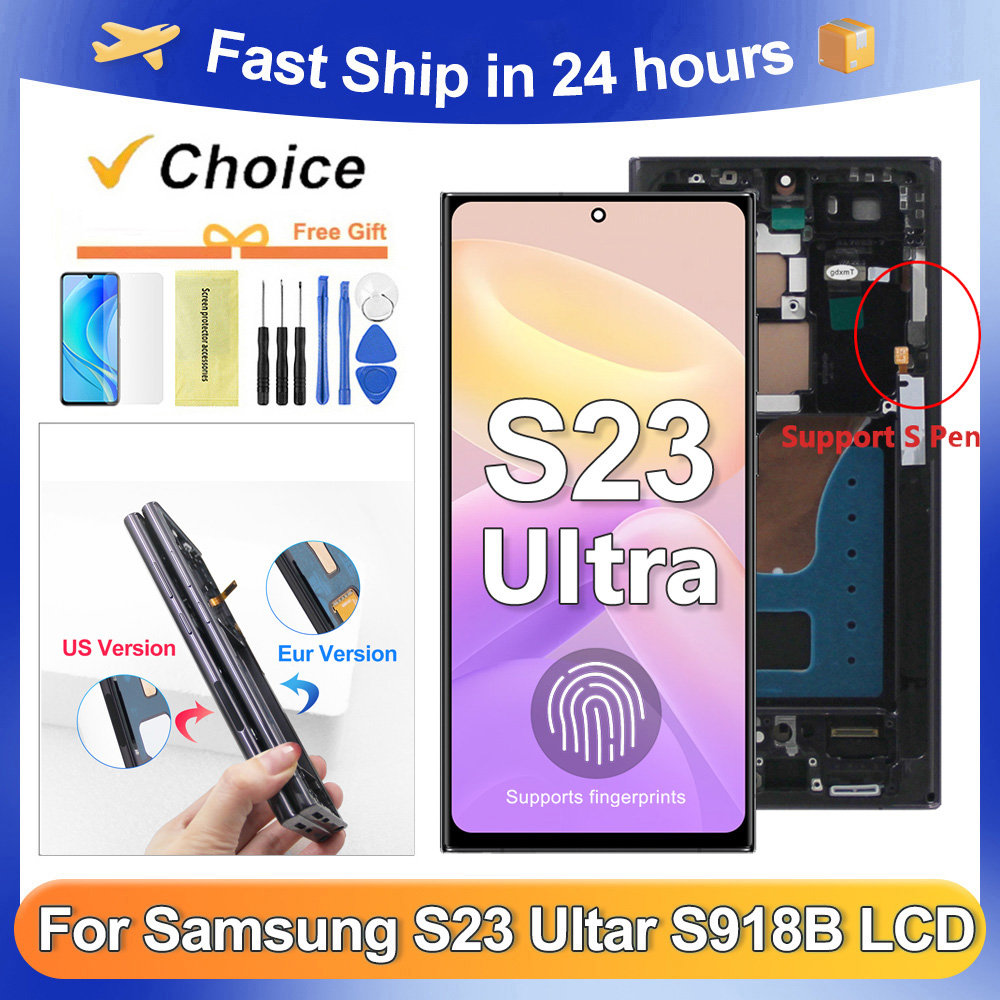 S23 Ultra For For AMOLED S918B S918U S918W S918N S9180 LCD Display Touch Screen Digitizer Assembly Replacement