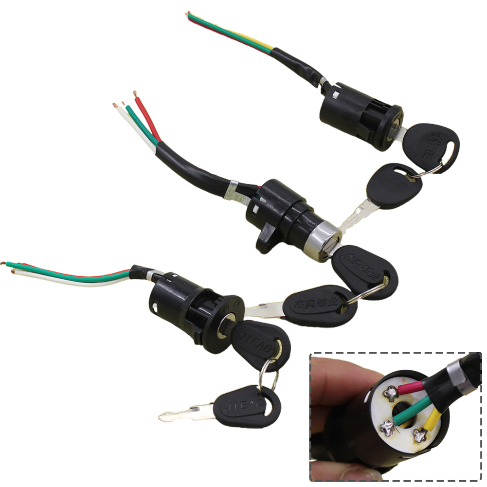 Electric Bicycle Biking Universal Electric Scooter Lock Ignition Switch Dustproof Lock Cycling Parts Key Power Lock