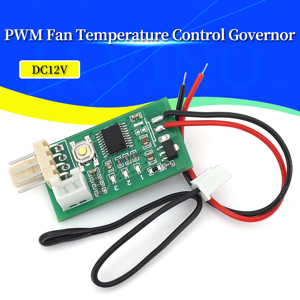 Javino 12V Dc PWM Fan Temperature Control Speed Controller Four-Wire Chassis Cabinet Computer Fan Temperature Control Noise
