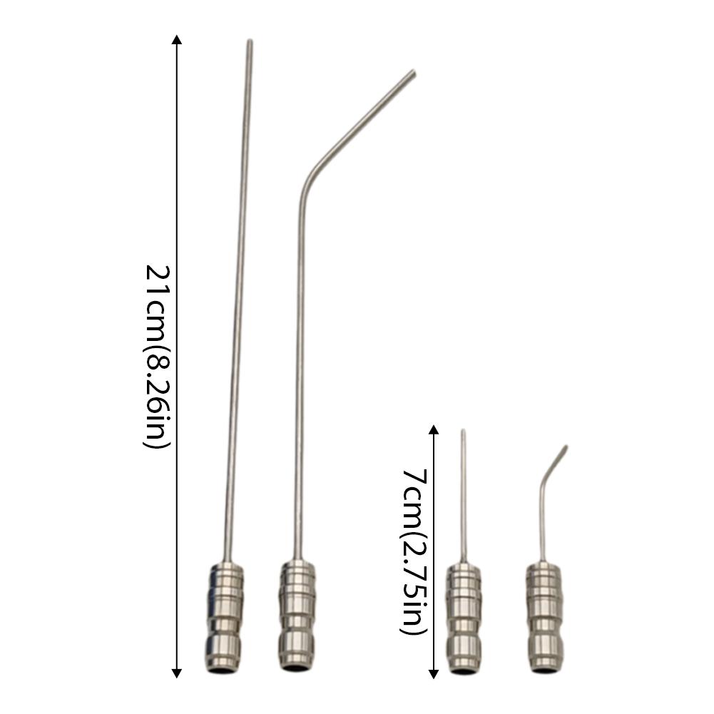 4Pcs High Pressure Cleaning Nozzle Set Stainless Steel Straight & Side Jet for AC Washing Machine Water Heater Deep Cleaning