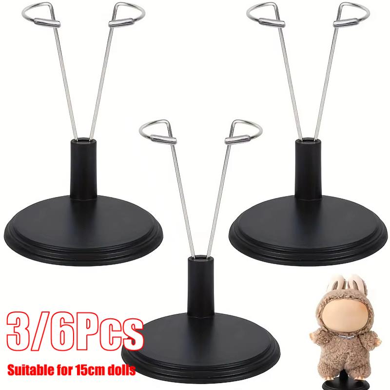 3/6Pcs Metal Bracket Stand Support For 15cm Dolls Furniture Prop Up Dolls Toy Stand Home Decor Display Dollhouse Accessories