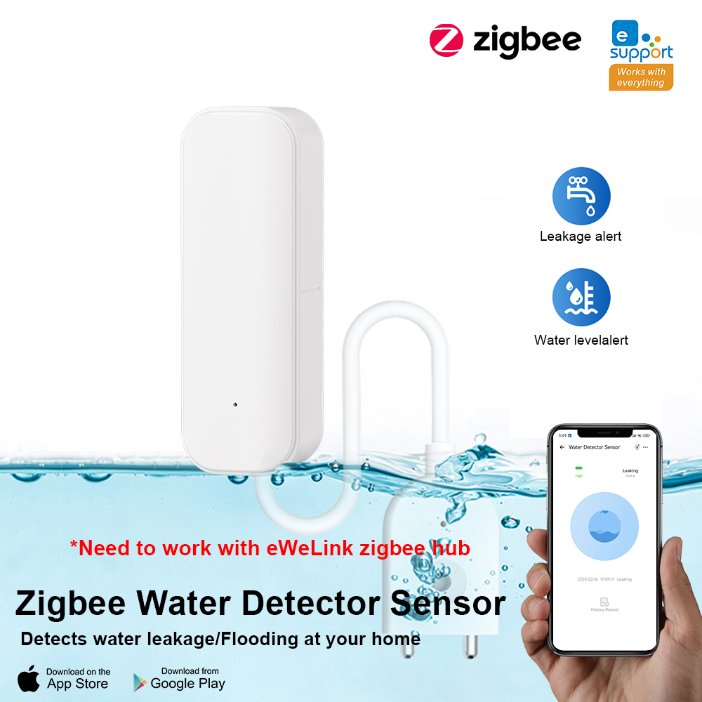 Tuya ZigBee 3.0 Smart Home Water Sensor Leak Detector Flood Water leakage Alarm Works With Tuya Zigbee Hub